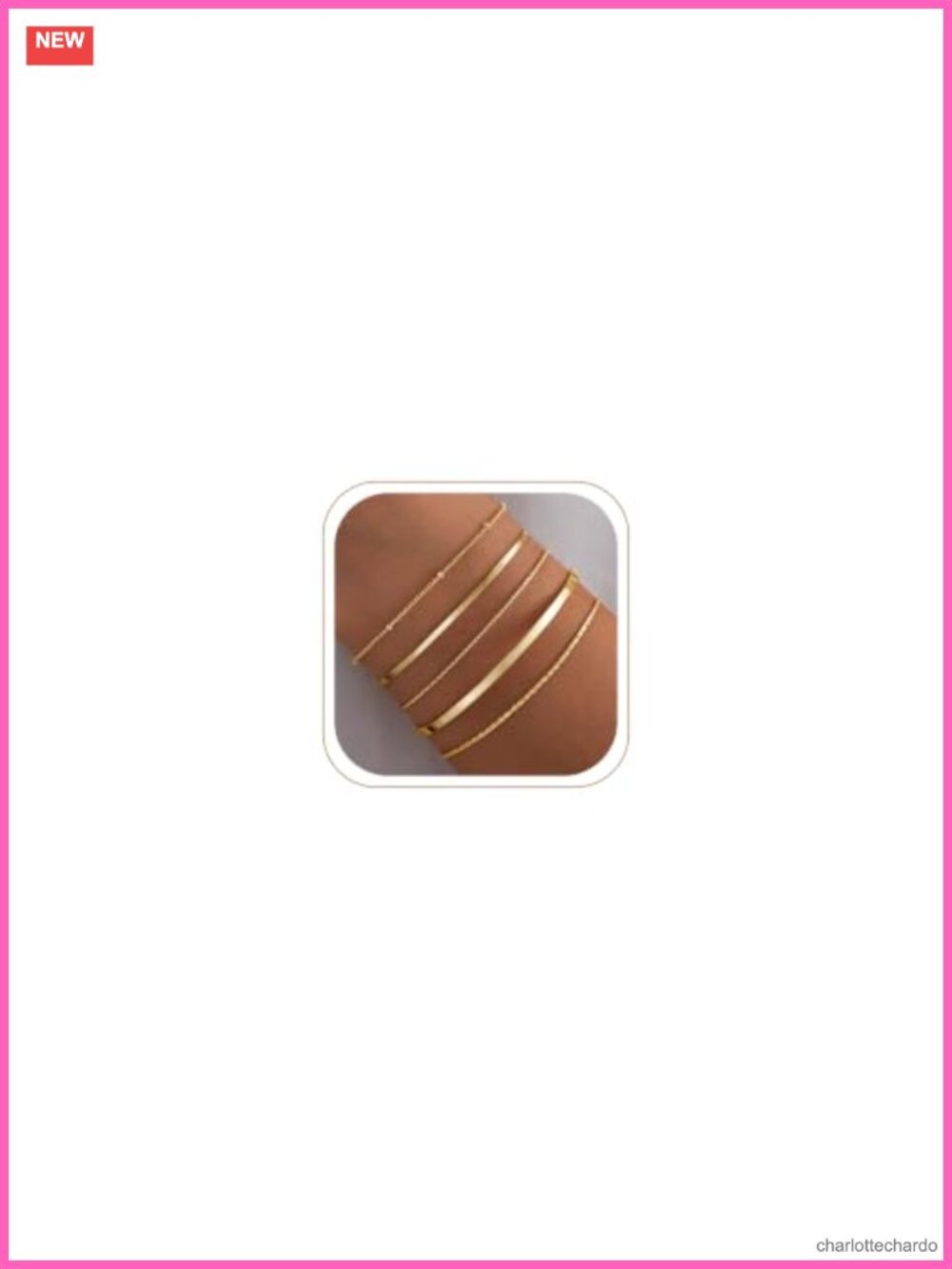 14K Gold Plated Dainty Bracelet Set for Women, Non Tarnish, Stackable Bangle